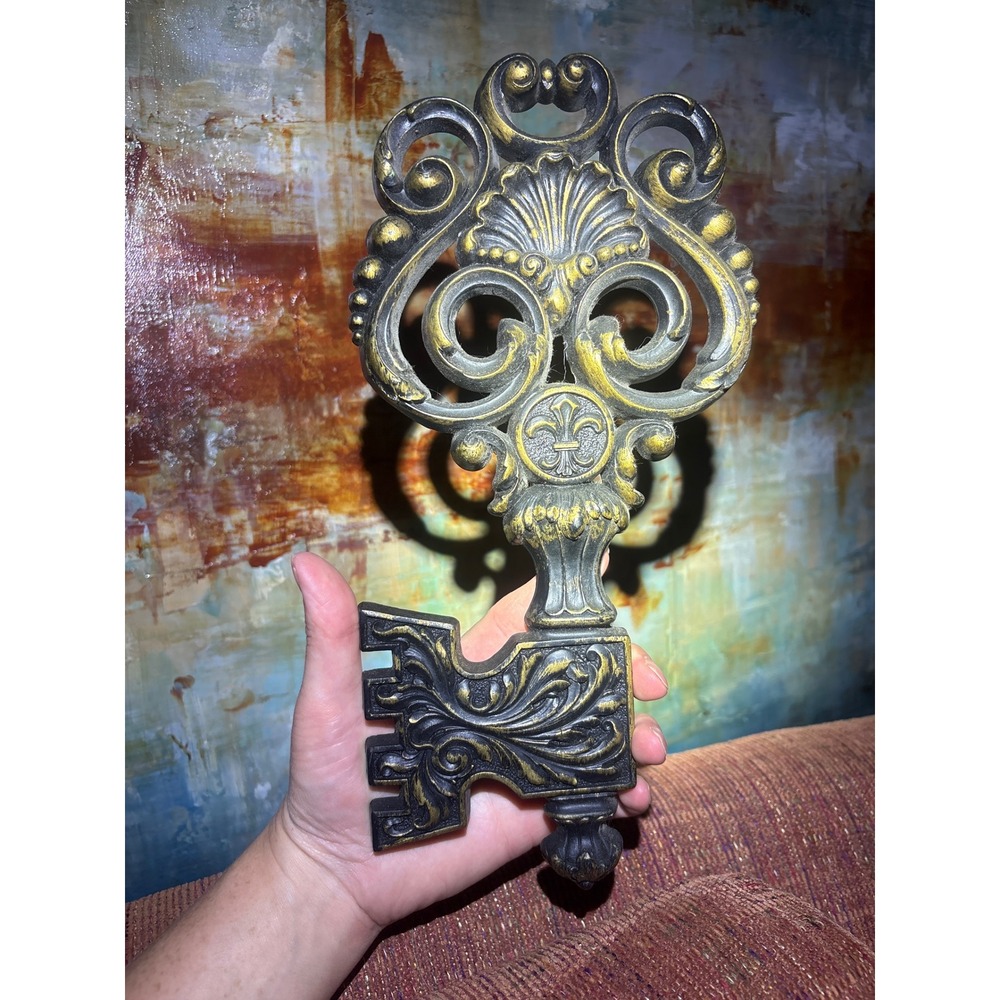 Vintage Dart Industries Black Gold Ornate Skeleton Key Wall Decor 3661-C USA